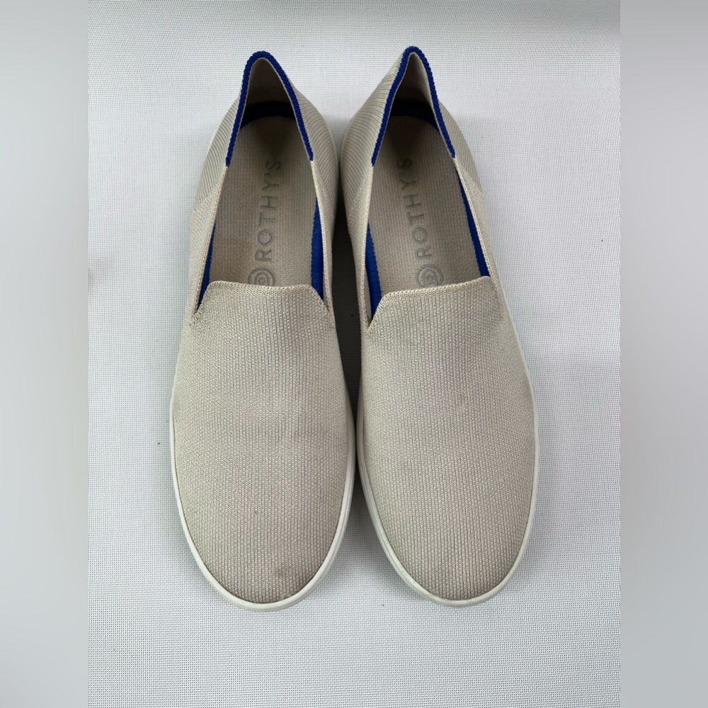 Rothy's The Original Slip On Beige Knit Sneakers